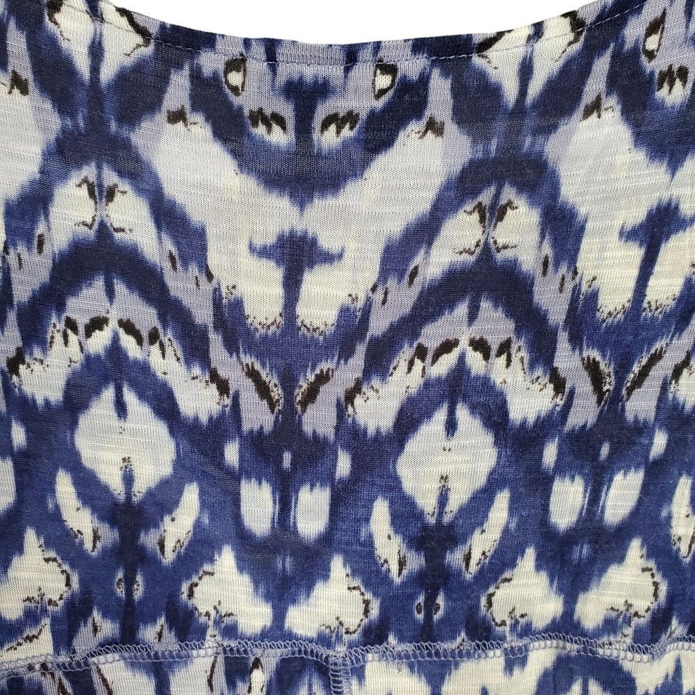 Cynthia Rowley Sz 2X Shirt Rayon Knit Cap Sleeve Pullover A-line Hem V-neck Blue - Picture 8 of 9